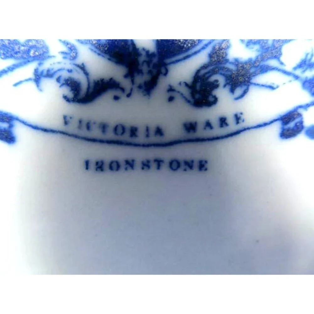 Victoria Ware Ironstone Blue Scenic Plate 12